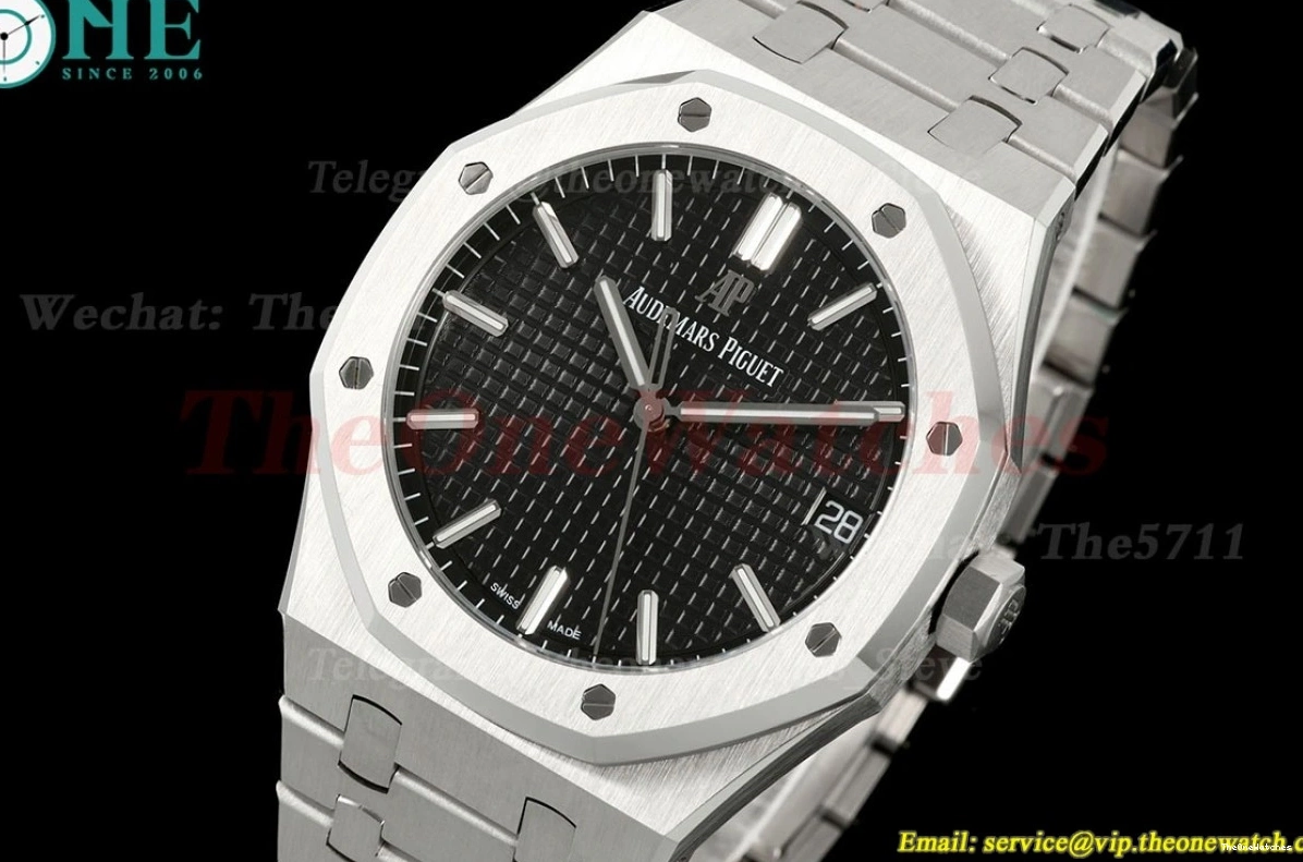 TKF Royal A4302 41mm Clone Super SS Black Dial 15500 Oak SS 0322